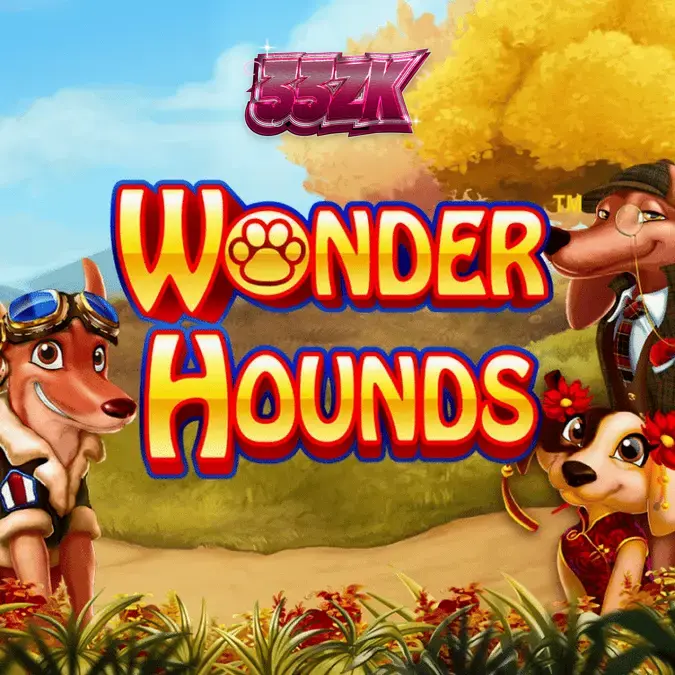 Tampilan visual slot Wonder Hounds dengan tema anjing yang ceria