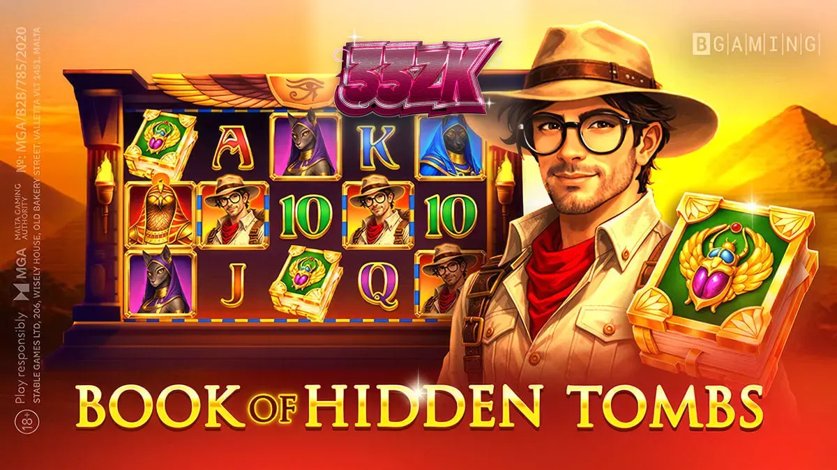Tampilan layar permainan slot Book of Hidden Tombs pada perangkat seluler